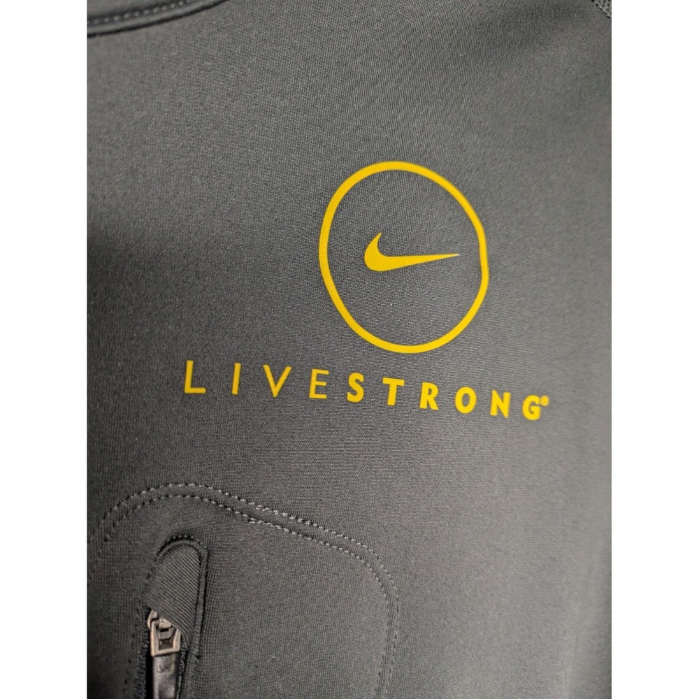 Nike Running Live Strong Zip Jacket Mock Neck Reflective Size Large Gray Pockets - Picture 4 of 10
